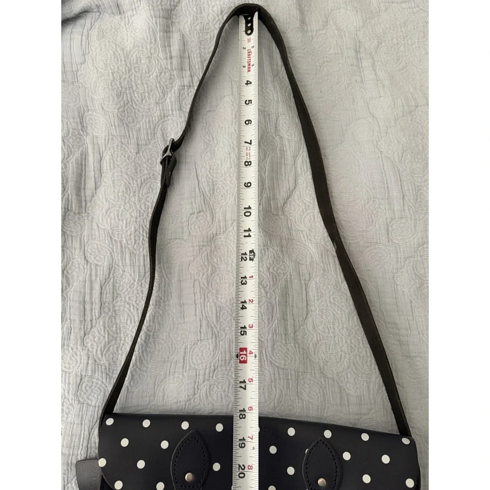 Leather Satchel Company Navy White Polka Dot 11